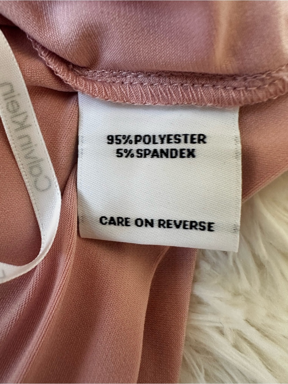 Calvin Klein Puff Sleeve Button Front Blouse Pink V Neck Top Medium NWT - Picture 8 of 10